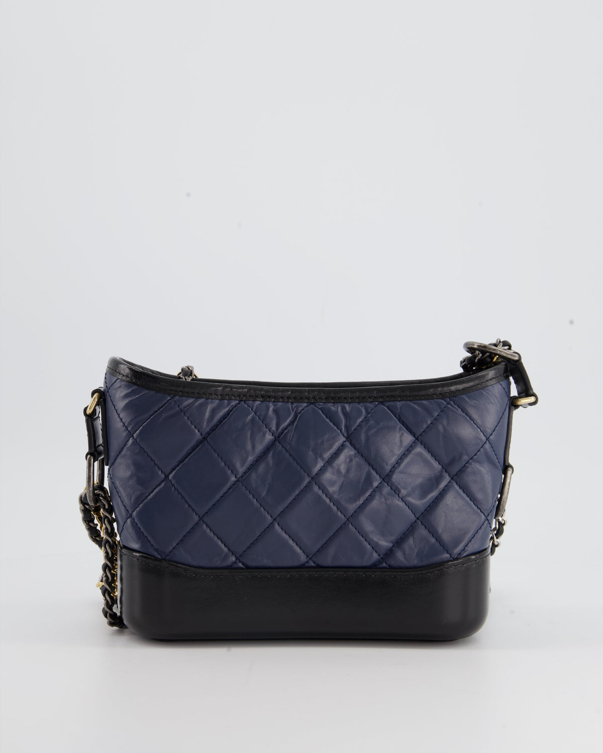 *FIRE PRICE* Chanel Blue & Black Small Gabrielle Bag in Lambskin Leather with Mixed Hardware