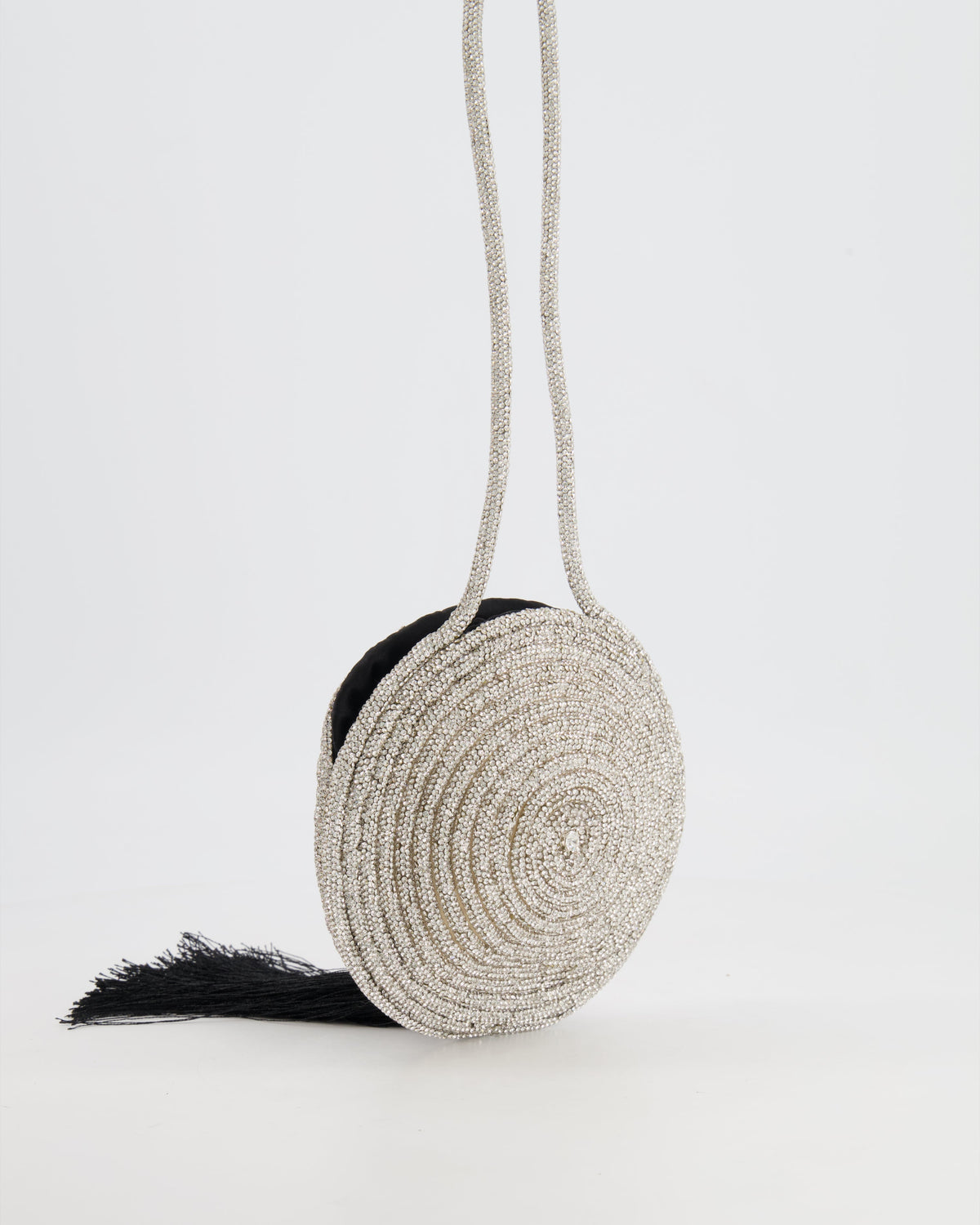 Nué Crystal Spiral Round Small Bag with Tassel Detail RRP £640