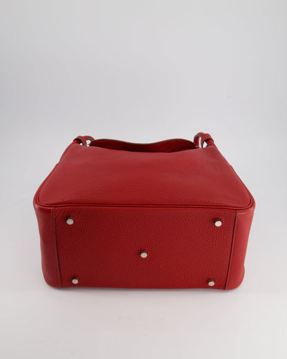 Hermès Lindy 34 Bag in Rouge Grenat Clemence Leather with Palladium Hardware