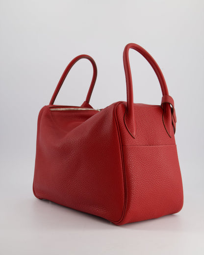 Hermès Lindy 34 Bag in Rouge Grenat Clemence Leather with Palladium Hardware
