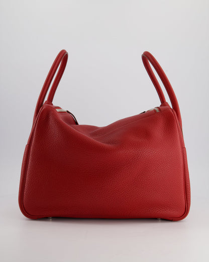 Hermès Lindy 34 Bag in Rouge Grenat Clemence Leather with Palladium Hardware
