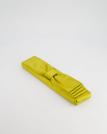 Valentino Green Satin Bow Clutch Bag