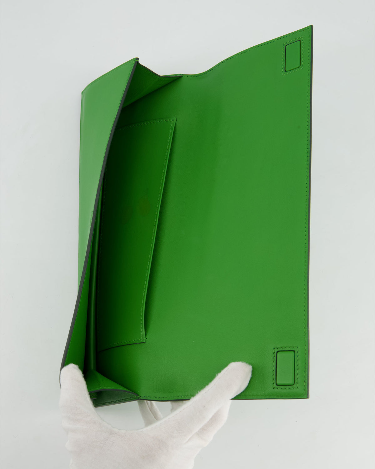 Hermès Birkin Cut Shadow Bag In Vert Yucca Swift Leather