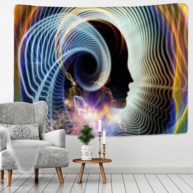 Psychedelic Tapestry Wall Hanging Bohemian Hippie Witchcraft Tapiz Art Science Fiction Tarot Room Home Decor