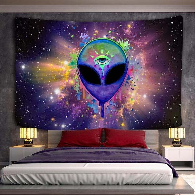 Psychedelic Tapestry Wall Hanging Bohemian Hippie Witchcraft Tapiz Art Science Fiction Tarot Room Home Decor