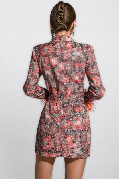 Adalee Floral Feather Mini Dress