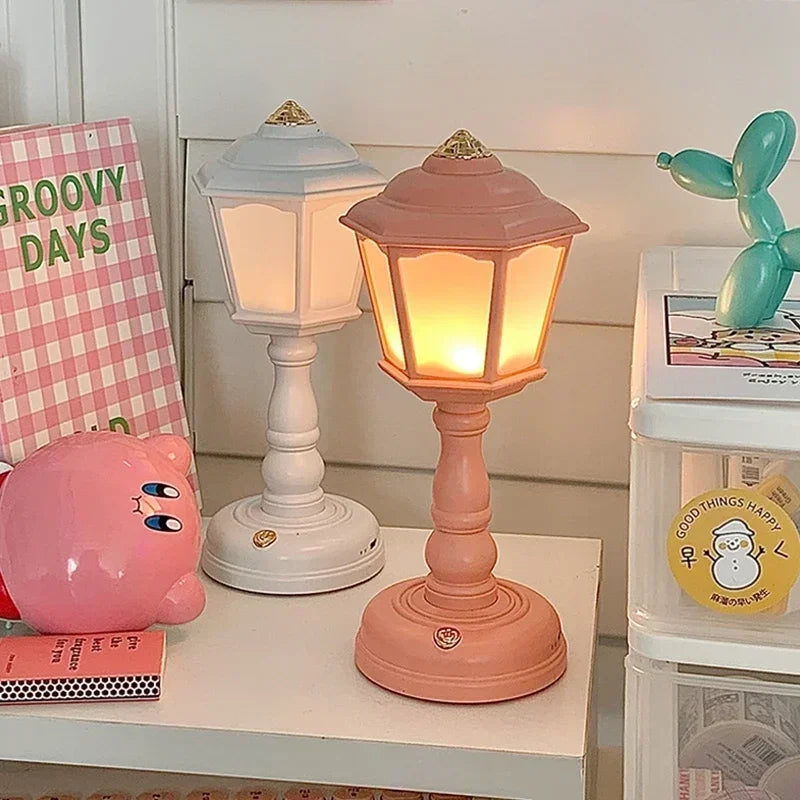 Retro Led Desk Lamp Table Night Light Mini Street Lamp Design Night Lights Desk Accessories Kawaii Room Decor Home Decor Items