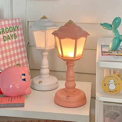 Retro Led Desk Lamp Table Night Light Mini Street Lamp Design Night Lights Desk Accessories Kawaii Room Decor Home Decor Items