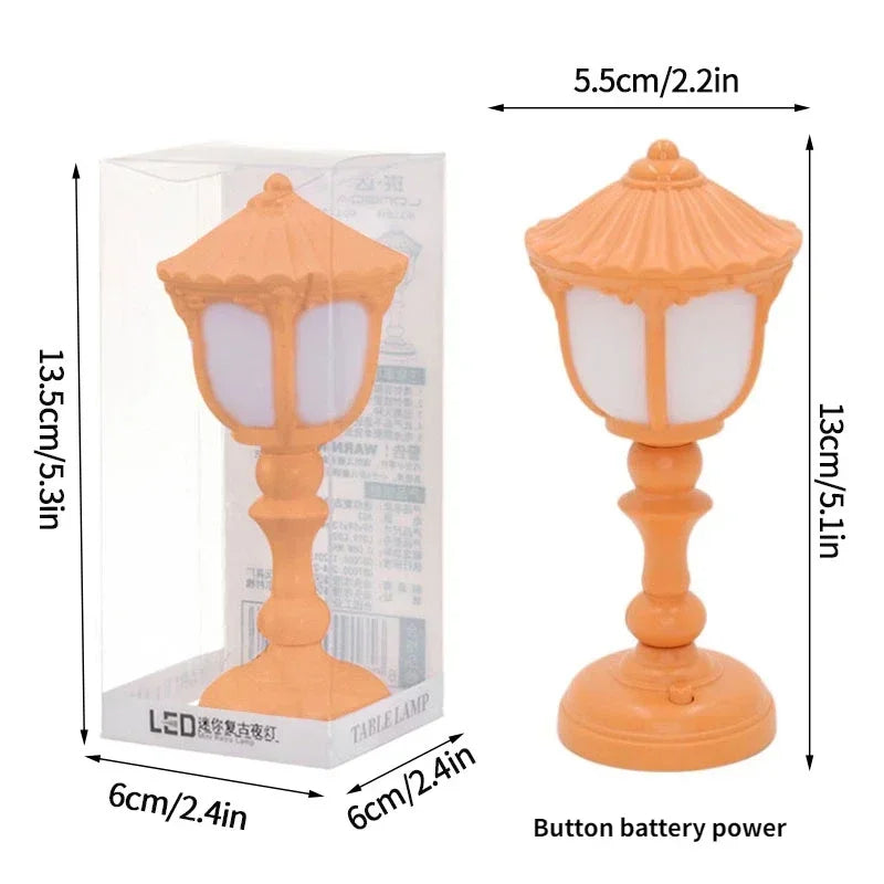 Retro Led Desk Lamp Table Night Light Mini Street Lamp Design Night Lights Desk Accessories Kawaii Room Decor Home Decor Items