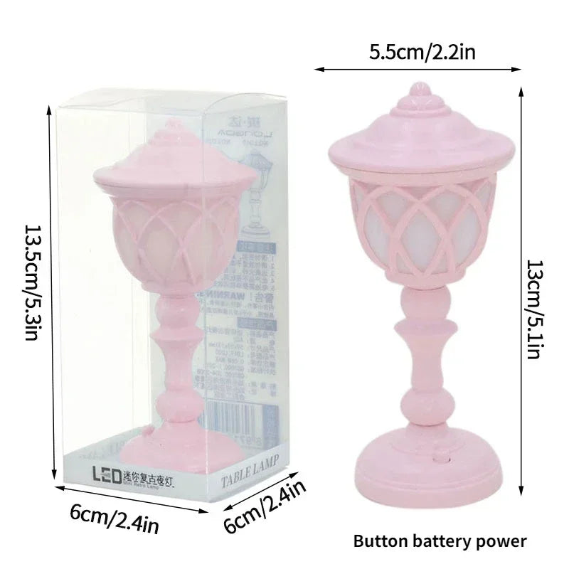 Retro Led Desk Lamp Table Night Light Mini Street Lamp Design Night Lights Desk Accessories Kawaii Room Decor Home Decor Items