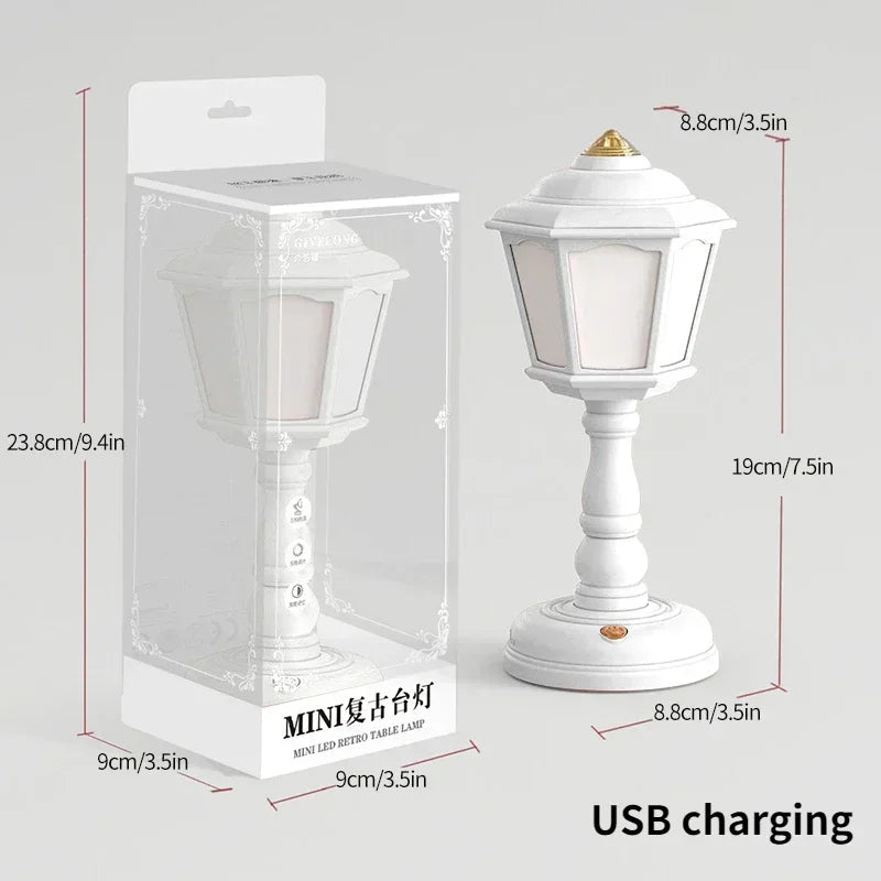 Retro Led Desk Lamp Table Night Light Mini Street Lamp Design Night Lights Desk Accessories Kawaii Room Decor Home Decor Items