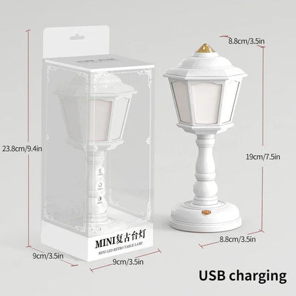 Retro Led Desk Lamp Table Night Light Mini Street Lamp Design Night Lights Desk Accessories Kawaii Room Decor Home Decor Items