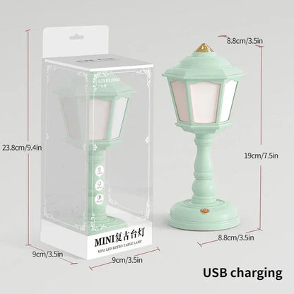 Retro Led Desk Lamp Table Night Light Mini Street Lamp Design Night Lights Desk Accessories Kawaii Room Decor Home Decor Items
