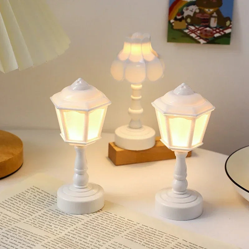 Retro Led Desk Lamp Table Night Light Mini Street Lamp Design Night Lights Desk Accessories Kawaii Room Decor Home Decor Items