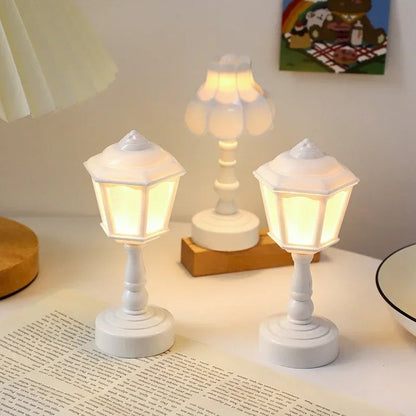 Retro Led Desk Lamp Table Night Light Mini Street Lamp Design Night Lights Desk Accessories Kawaii Room Decor Home Decor Items