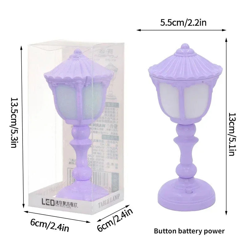Retro Led Desk Lamp Table Night Light Mini Street Lamp Design Night Lights Desk Accessories Kawaii Room Decor Home Decor Items