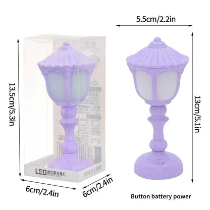 Retro Led Desk Lamp Table Night Light Mini Street Lamp Design Night Lights Desk Accessories Kawaii Room Decor Home Decor Items
