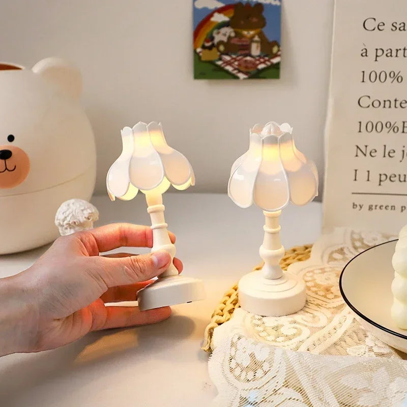 Retro Led Desk Lamp Table Night Light Mini Street Lamp Design Night Lights Desk Accessories Kawaii Room Decor Home Decor Items