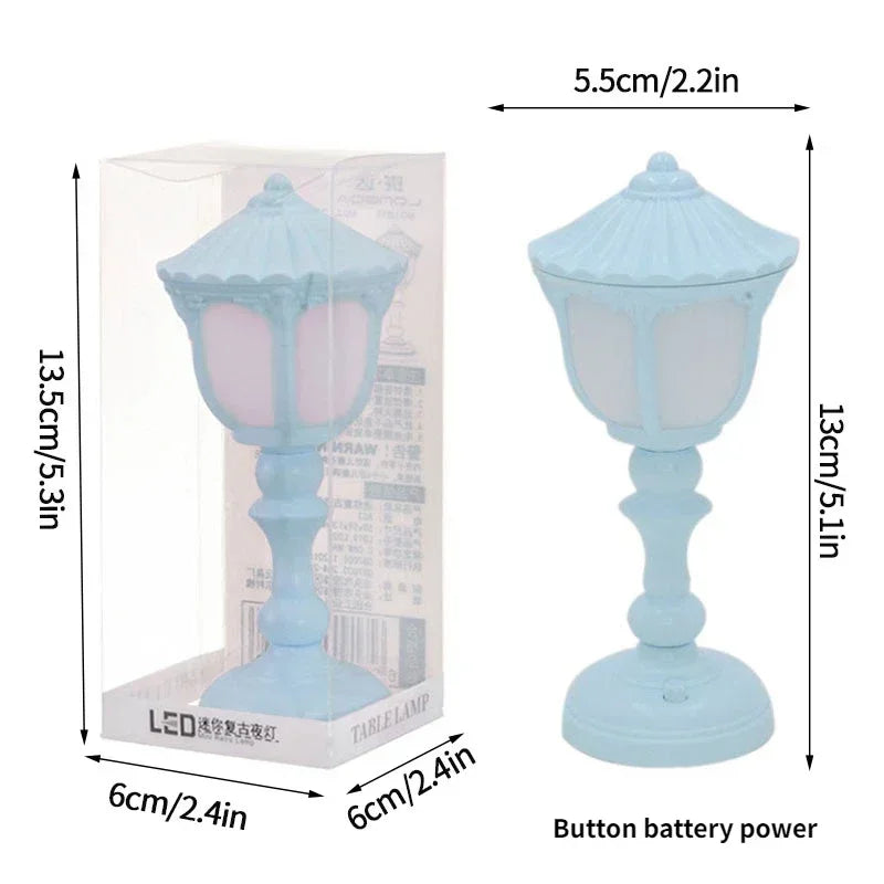 Retro Led Desk Lamp Table Night Light Mini Street Lamp Design Night Lights Desk Accessories Kawaii Room Decor Home Decor Items