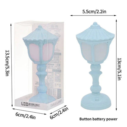Retro Led Desk Lamp Table Night Light Mini Street Lamp Design Night Lights Desk Accessories Kawaii Room Decor Home Decor Items