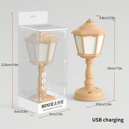 Retro Led Desk Lamp Table Night Light Mini Street Lamp Design Night Lights Desk Accessories Kawaii Room Decor Home Decor Items