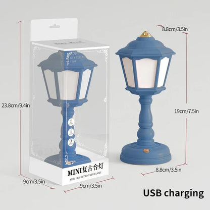 Retro Led Desk Lamp Table Night Light Mini Street Lamp Design Night Lights Desk Accessories Kawaii Room Decor Home Decor Items