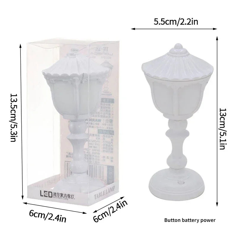 Retro Led Desk Lamp Table Night Light Mini Street Lamp Design Night Lights Desk Accessories Kawaii Room Decor Home Decor Items