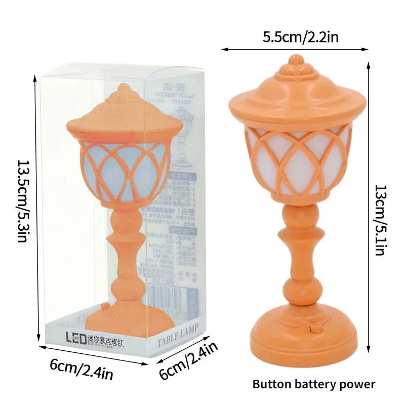 Retro Led Desk Lamp Table Night Light Mini Street Lamp Design Night Lights Desk Accessories Kawaii Room Decor Home Decor Items