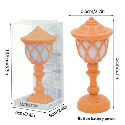 Retro Led Desk Lamp Table Night Light Mini Street Lamp Design Night Lights Desk Accessories Kawaii Room Decor Home Decor Items