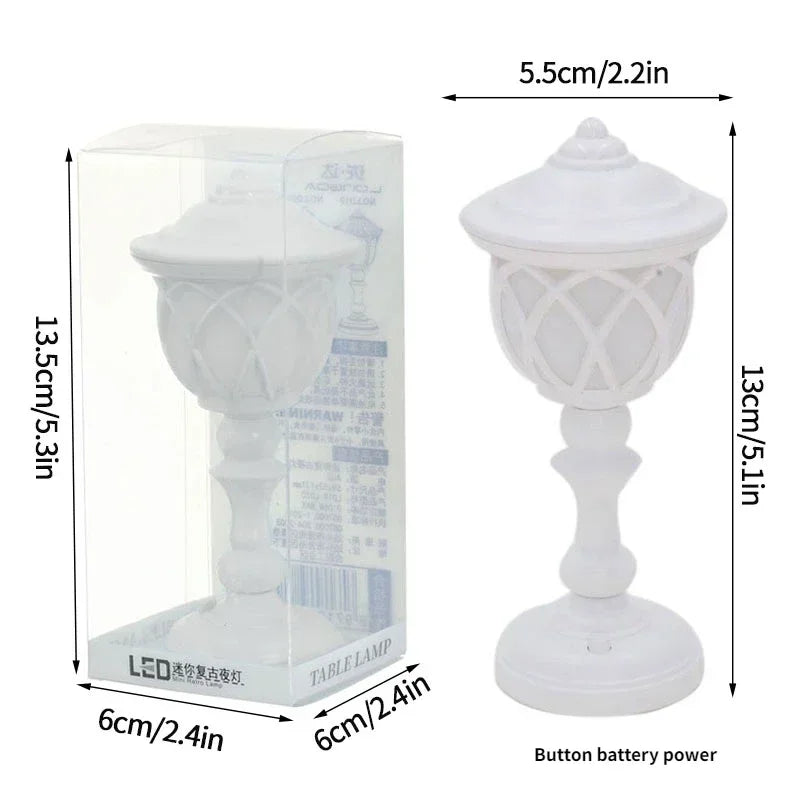 Retro Led Desk Lamp Table Night Light Mini Street Lamp Design Night Lights Desk Accessories Kawaii Room Decor Home Decor Items