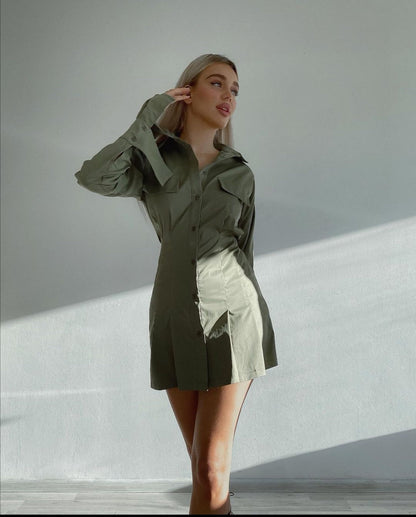 "Lewis" oversized plain shirt dress