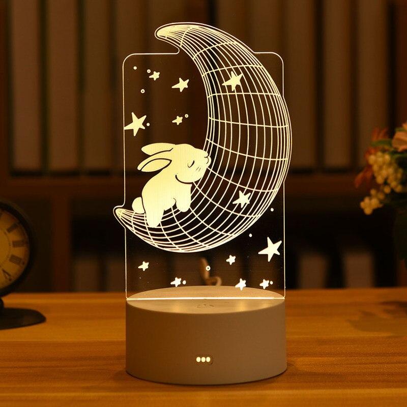 Romantic Love 3D Acrylic Led Lamp For Home Children'S Night Light Table Lamp Birthday Party Decor Valentine'S Day Bedside Lamp