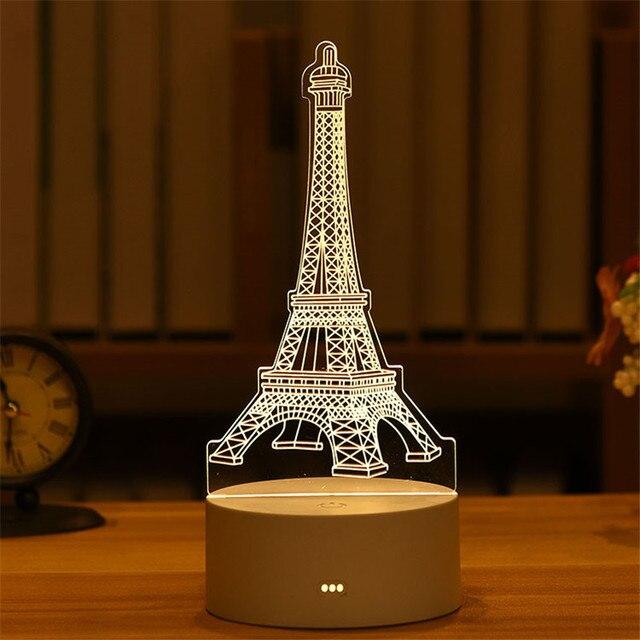 Romantic Love 3D Acrylic Led Lamp For Home Children'S Night Light Table Lamp Birthday Party Decor Valentine'S Day Bedside Lamp