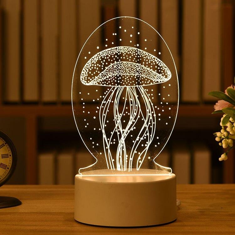 Romantic Love 3D Acrylic Led Lamp For Home Children'S Night Light Table Lamp Birthday Party Decor Valentine'S Day Bedside Lamp