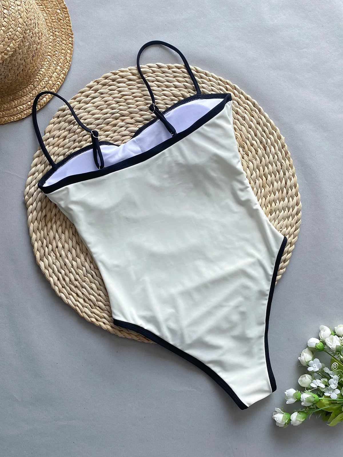 Vintage One Piece Swimsuit Retro Swimwear Women'S Swimsuit Bandeau Bathing Suit Beachwear Monokini Female Swimming Suits