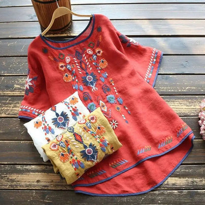 Embroidery Cotton Women Shirt Summer & Spring Blouse Tops Clothes For Women Clothing