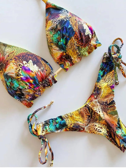 Popular Womens Beachwear Sexy Bikinis Set Hot Sport Swimwear Push-Up Padded Swimsuit  Exquisite Bather Swimwear