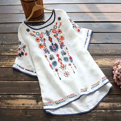 Embroidery Cotton Women Shirt Summer & Spring Blouse Tops Clothes For Women Clothing