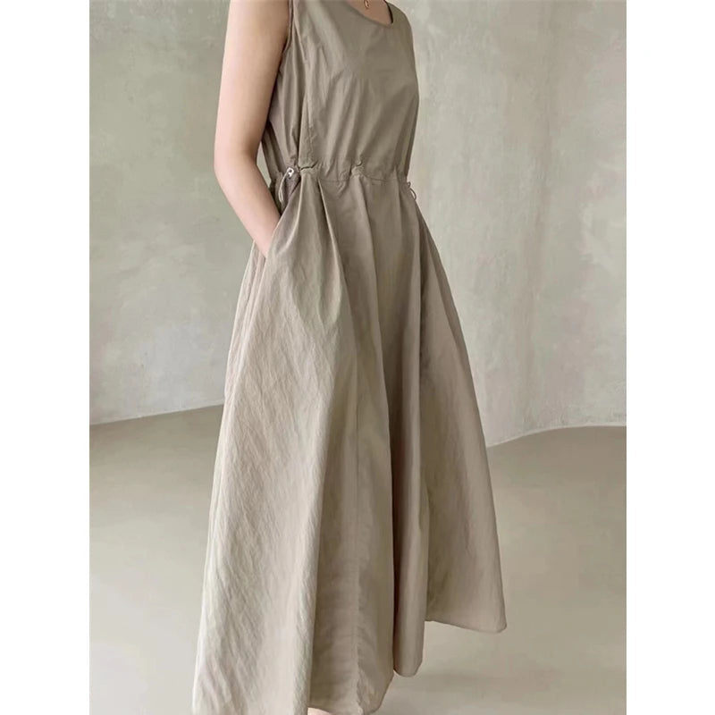 Summer 2 Pieces Women'S Dress Suits Turn-Down Short Jacket And Solid Casual Tank Dress Sets Outfits 2024 New Spring