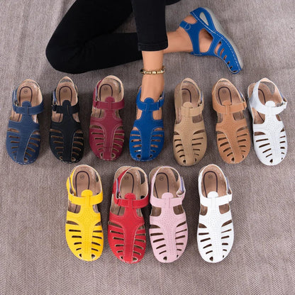2025 New Women'S Peep-Toe Ankle Strap Sandals Summer Block Heel Fashion Shoes 11 Colors Available