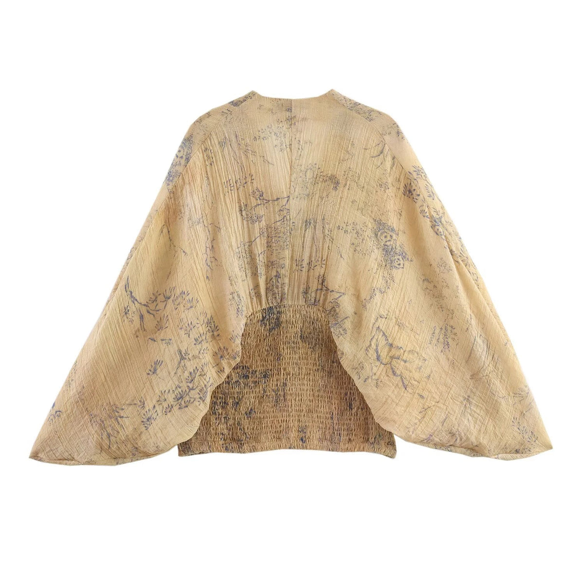 Women'S Summer 2025 New European And American Fashion Style V-Neck Bat Sleeve Loose Printed Top