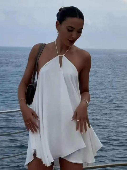 2025 Sexy Party Off Shoulder Dresses Women'S Elegant Sleeveless Hollow Out Beach Dress Backless High Street Lady Summer Vestidos
