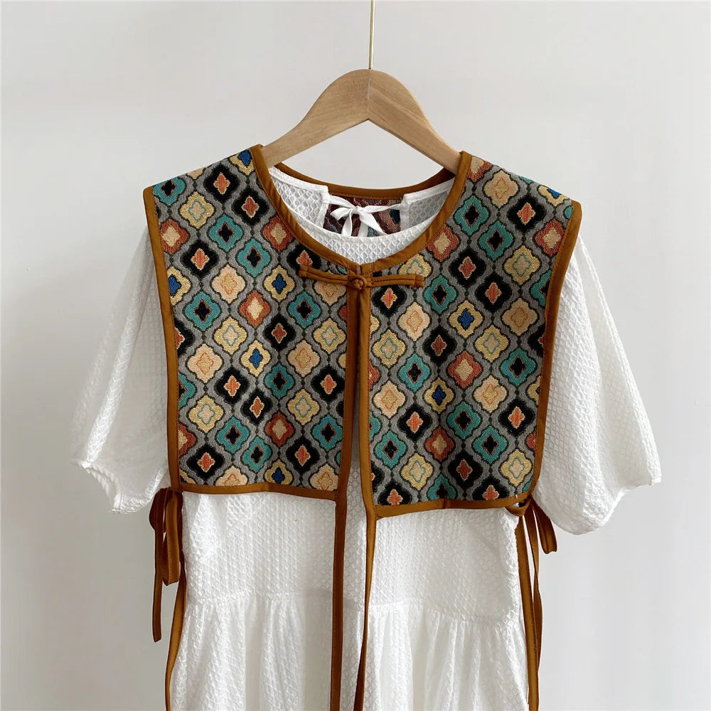 Vests Women Embroidery Lace-Up Chic Vintage All-Match Casual Korean Fashion Summer Classic Prevalent Waistcoat Harajuku Delicate