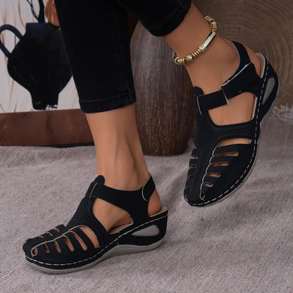 2025 New Women'S Peep-Toe Ankle Strap Sandals Summer Block Heel Fashion Shoes 11 Colors Available