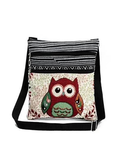 Fashion Trend Owl Pattern Woven Embroidery Crossbody Ethnic Ladies Shoulder Bag For Women