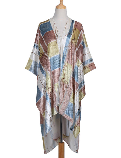 Wehello Bohemian Burnt Plush Kimono Women'S Long Purple Tassel Beach Cover-Up  Holiday Casual Cardigan Shawl Jypf-20