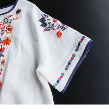 Embroidery Cotton Women Shirt Summer & Spring Blouse Tops Clothes For Women Clothing