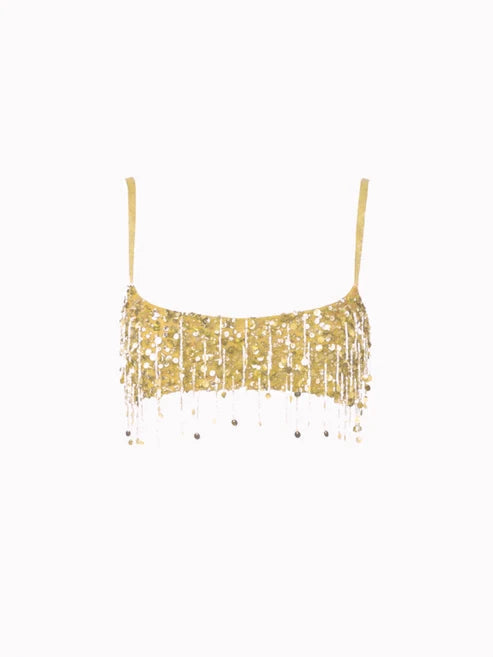 Sexy Sequin Tassels Beach Outfits Women Shiny Fashion Bikinis Sets Female 2025 Summer Holiday High Street Raves Sets 2 Pieces