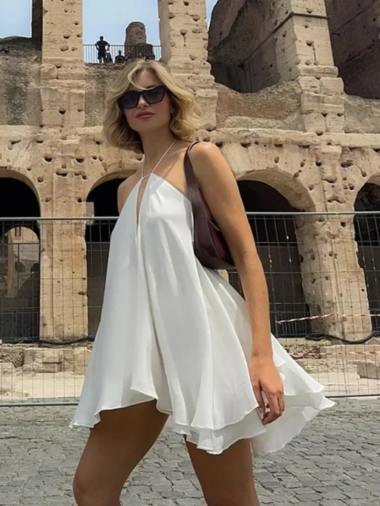 2025 Sexy Party Off Shoulder Dresses Women'S Elegant Sleeveless Hollow Out Beach Dress Backless High Street Lady Summer Vestidos