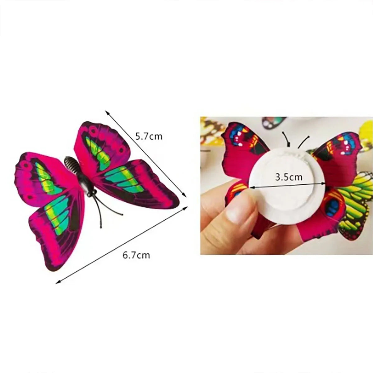 10Pcs 3D Led Butterfly Decoration Night Light Sticker Single And Double Wall Light For Garden Backyard Lawn Party Festive Party